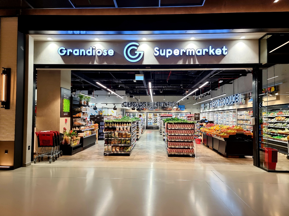 Supermarket in front of the door